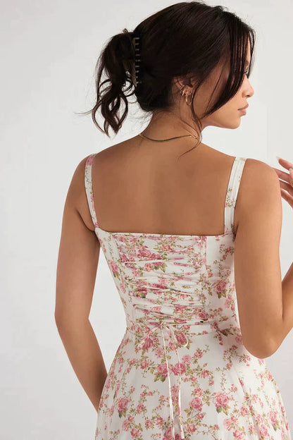 ELENA™ | Vestido corsé de algodón estampado