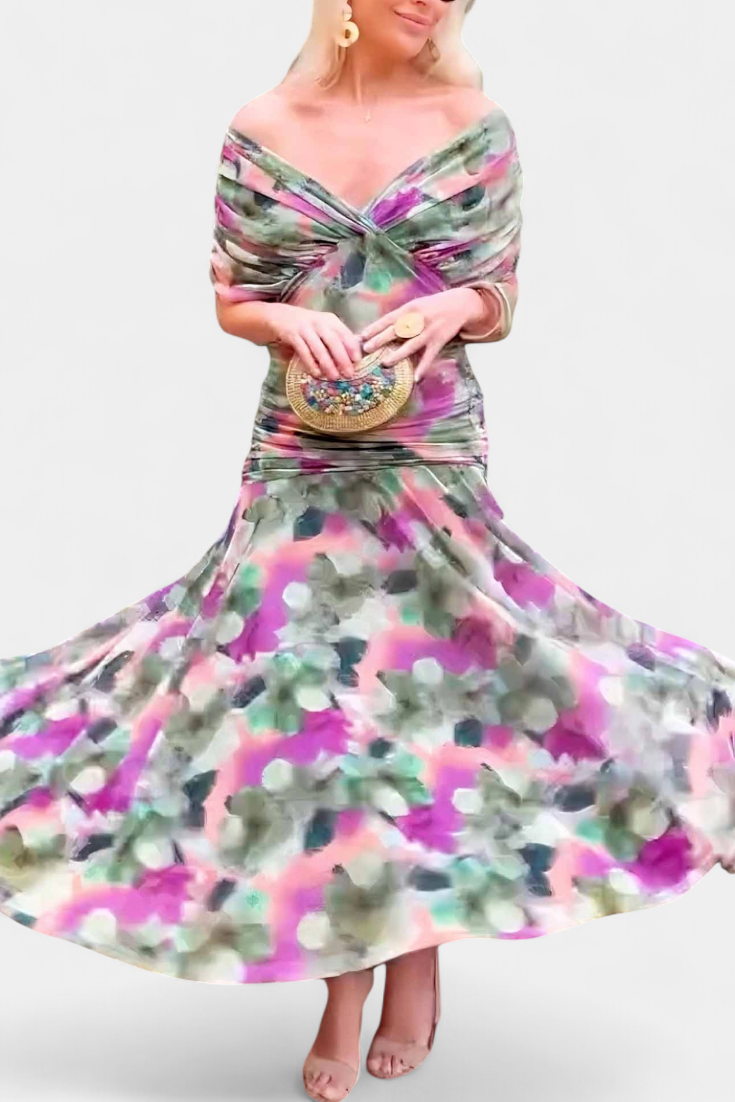 ROSARIO™ | Vestido largo con estampado floral