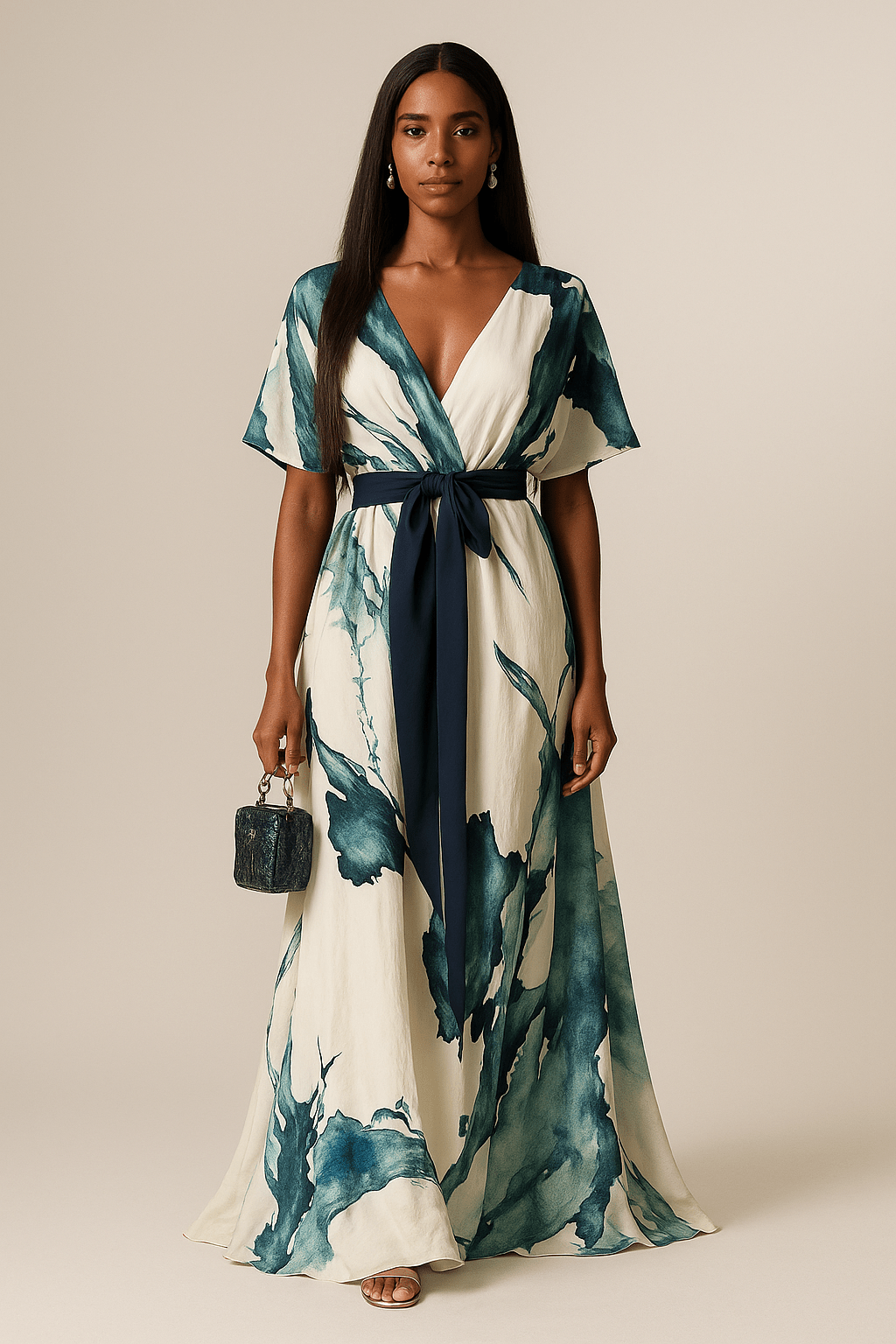 LARA™ | Vestido largo estampado acuarela