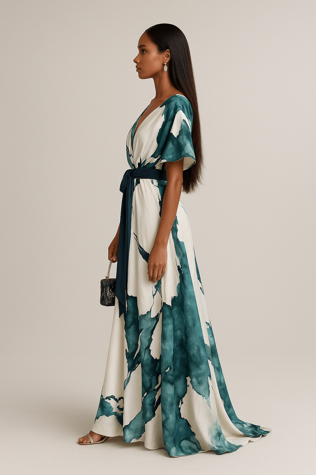LARA™ | Vestido largo estampado acuarela