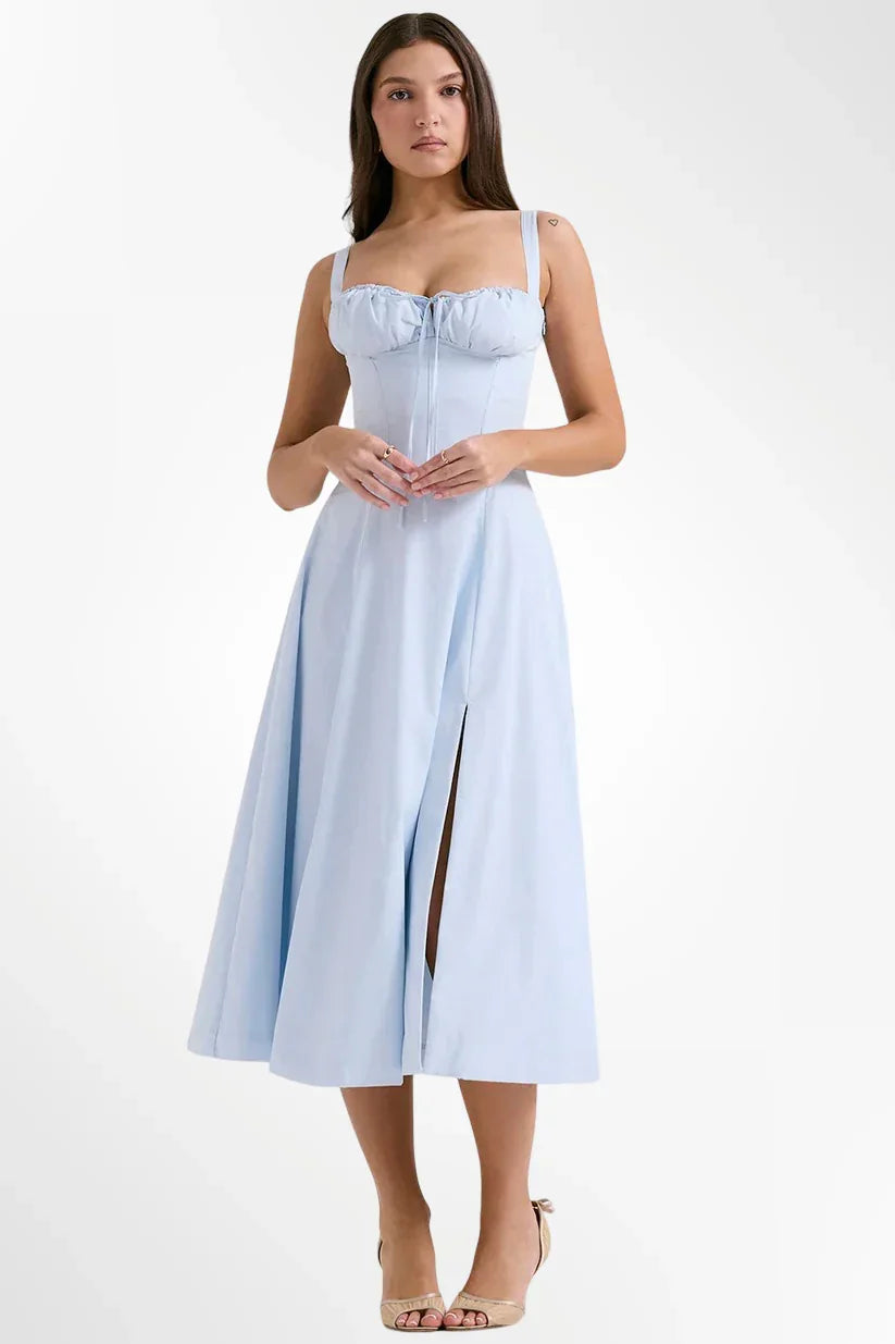 ELENA™ | Vestido corsé de algodón estampado