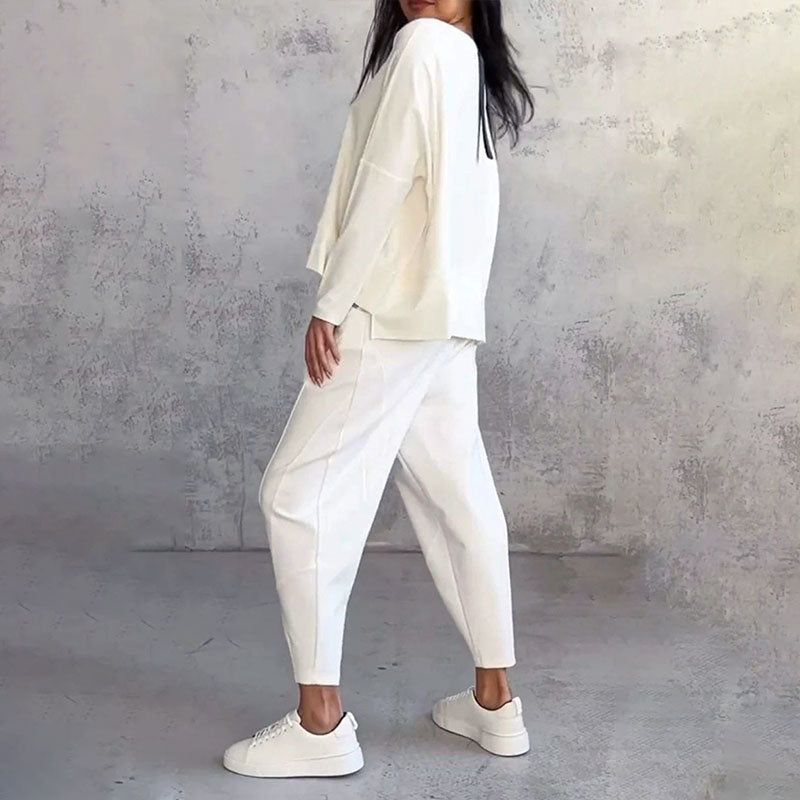 ANA™ | Conjunto de top liso y pantalón amplio