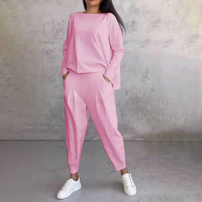 ANA™ | Conjunto de top liso y pantalón amplio
