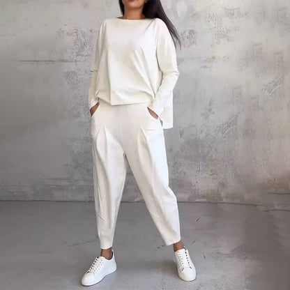 ANA™ | Conjunto de top liso y pantalón amplio