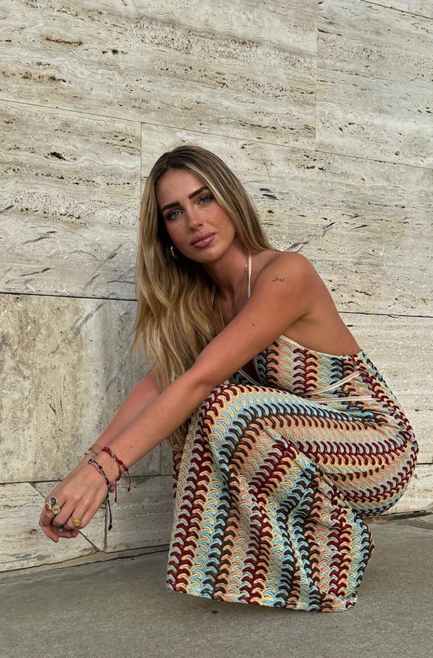 CANCÚN™ | Vestido largo de croché con escote halter