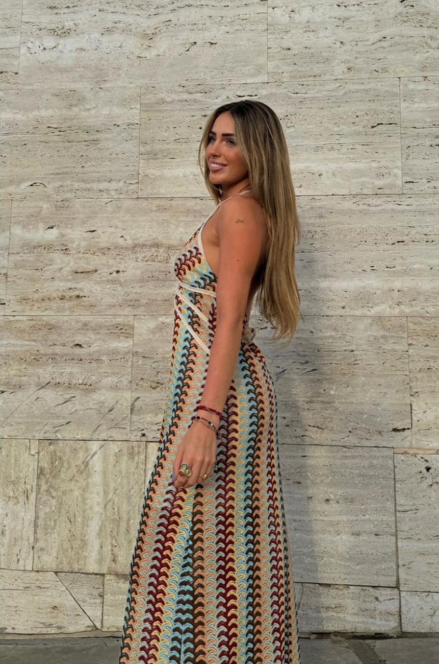 CANCÚN™ | Vestido largo de croché con escote halter
